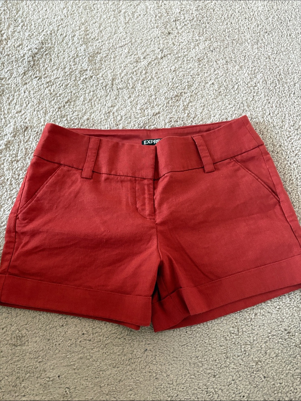 Express burnt orange Cuffed  Shorts